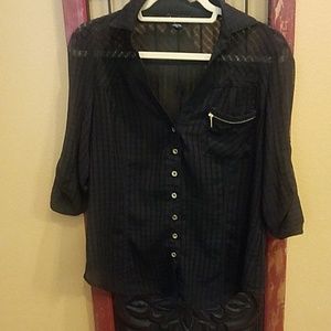 Bebe Black, Sheer Portfino Top